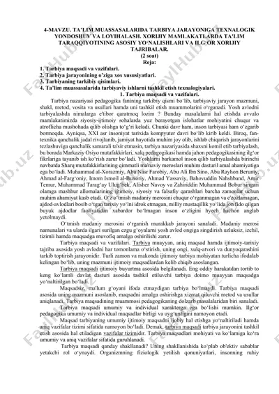 tarbiya nazariyasi — DOCX
