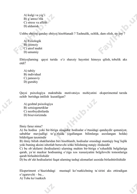 y va amaliy natijalari aks ettirilgan kichik ilmiy ish b) ilmiy ish davlat ayniqsa mudofaa vazirligi tomonidan qo’llanilayotgan bo’lsa qo’llanilib, ularda statistik ma`lumotnomalar ham keltiriladi c) rasmiy statusga ega bo’lgan, ilmiy ish natijalari, yangiliklari aks ettrilgan to’plam. d) ilmiy tadqiqot davomidla murojaat etiladigan rasmiy statusga ega bo’lgan, davlat ro’yhatidan o’tkazilgan manba jurnal nima? a) rasmiy statusga ega bo’lgan, ilmiy ish natijalari, yangiliklari aks ettrilgan to’plam. b) ilmiy ish davlat ayniqsa mudofaa vazirligi tomonidan qo’llanilayotgan bo’lsa qo’llanilib, ularda statistik ma`lumotnomalar ham keltiriladi c) ilmiy tadqiqot davomidla murojaat etiladigan rasmiy statusga ega bo’lgan, davlat ro’yhatidan o’tkazilgan manba d) ilmiy tadqiqotning nazariy va amaliy natijalari aks ettirilgan kichik ilmiy ish kitob nima? a) tadqiq etilayotgan muammoga oid to’liq nazariy va amaliy ma`lumotlar aks etgan manba b) koferentsiya tezislari to’plami, to’garaklar, labaratoriya kengashlari, og`zaki maslahatlar, tadqiqotchi guruh c) psixologiya sohasidagi turli xil kitoblar, ma`lum mavzudagi ma`lumotlarni jamlovchi kitob va maqolalar, texnik hisobotlar, elektron nashrlar, …