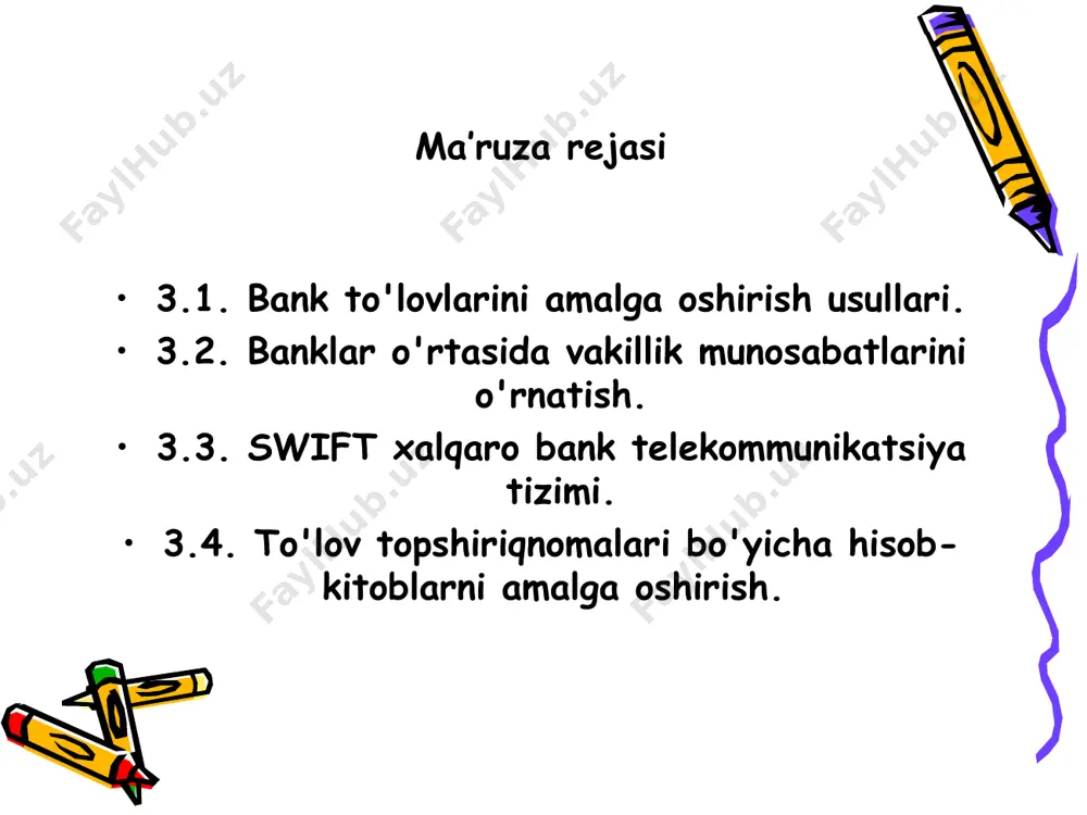 qnomasini yuborishini nazarda tutadi: biri to'g'ridan-to'g'ri benefitsiarning bank tashkilotiga, ikkinchisi esa o'z korrespondentiga. to'g'ridan-to'g'ri buyurtma (to'g'ridan-to'g'ri to'lov) mablag’larni oluvchining tafsilotlari, ularning maqsadi, komissiyalarni undirish shartlari va boshqalarni o'z ichiga olishi kerak. ikkinchi buyurtma qoplama to'lovi deb ataladi. ushbu to'lov mablag’larni o'zi o'tkazadi. ushbu tartibda jo'natuvchi bank o'z korrespondenti uchun birinchi moliyaviy buyurtma yuborilgan bank tashkilotining to'lov rekvizitlarini ko'rsatadi (benefitsiar bankining rekvizitlari). belgilangan buyurtmalarning summalari va valyutalari doimo mos kelishi kerak. birinchi hujjatda jo'natuvchi bank tashkilotining korrespondenti ko'rsatilishi kerak. agar benefitsiarning bankida boshqa vakil bo'lsa, u ham ko'rsatilishi kerak. yuboruvchi, shuningdek, to'g'ridan-to'g'ri moliyaviy buyurtmadagi ma'lumotnomaga, ya'ni chiquvchi to'lov raqamiga havola qiladi. qoplangan to‘lovlar, pul mablag‘lari operatsiya valyutasi muomalada bo‘lgan mamlakatda hisob-kitob markazi bo‘lmagan bankka o‘tkazilishi maqsadga muvofiqdir. aks holda, jo‘natuvchi bankning korrespondenti mahalliy kliring tizimi orqali mablag’larni oluvchining bank tashkiloti foydasiga pul o‘tkazmasini amalga oshiradi. to'g'ridan-to'g'ri debet topshiriqlarida oluvchining bank tashkilotining korrespondenti sifatida hisob-kitob tizimini ko'rsatish qabul qilinmaydi. “qoplangan” to'lovni amalga …