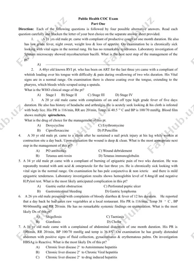 public health coc exam — DOCX