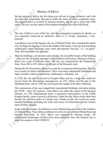history of khiva — DOCX