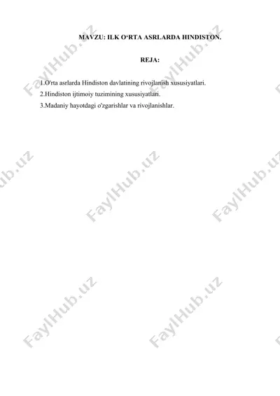 hindiston madaniyati — DOCX