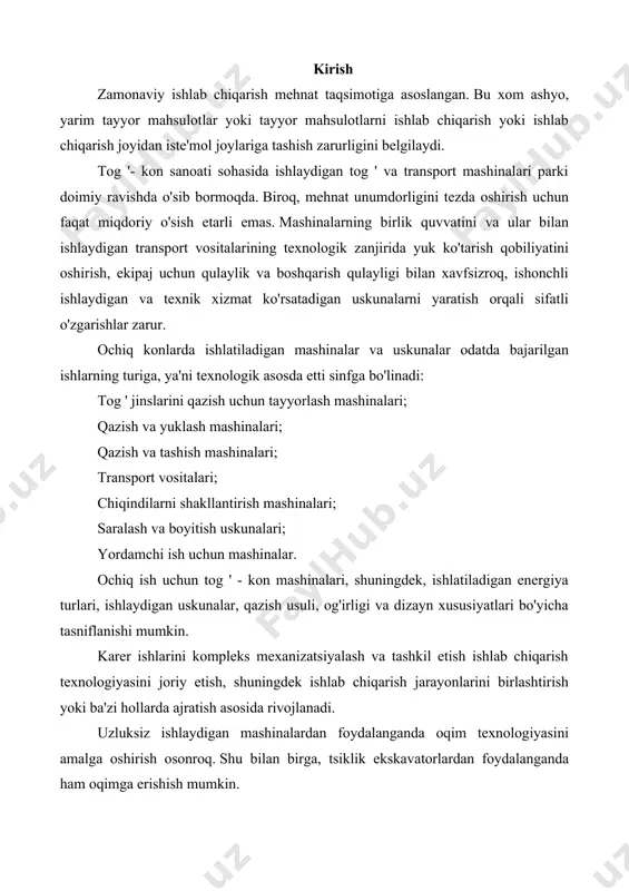 iyasini amalga oshirish osonroq. shu bilan birga, tsiklik ekskavatorlardan foydalanganda ham oqimga erishish mumkin. 1. men bu mavzuni oldim, chunki men gokda ekskavatorda ishlashni xohlayman va bobom, otam va akamning an'analarini saqlab qolishni xohlayman. 2. maqsad. zamonaviy yuk ko'tarish va ko'tarish moslamalarining dizaynini ko'rib chiqing. 3. vazifalar: zamonaviy yuk ko'tarish va ko'tarish moslamalarining dizaynini ko'rib chiqing. ekskavatorning qurilmasi va ishlash printsipini o'rganing. ekskavatorning rivojlanish va takomillashtirish tarixini o'rganish. kgokda ishlaydigan ekskavatorlarning turlarini ko'rib chiqing. ekskavatorlarning yaratilish tarix zamonaviy ekskavator paqir. mana uning tavsifi: "old va orqa tarafdagi shudgor kabi uchli chelakda elak bor. ushbu qazish texnikasi, xususan, ekskavatorlar haqidagi hikoyani xv asrning boshlaridan boshlab, 1420 yilda venetsiyalik "jovanni fontana kodeksi" nashrida kanallar tubini chuqurlashtirish, dengiz portlarini kengaytirish uchun ishlatiladigan kovshedolutnaya qazish maydonchasi haqida hikoya nashr etilganidan boshlash mumkin. ammo rasmiy ravishda qazish mashinalarini yaratish g'oyasi xvi asr boshlarida leonardo da vinchiga tegishli.ekskavator-dragline sxemalarini taklif qildi. 1500 yilga kelib, ekskavator uchun …