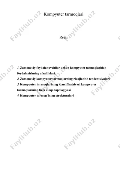 kompyuter tarmoqlari — DOCX