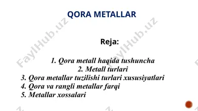 qora metallar — PPTX