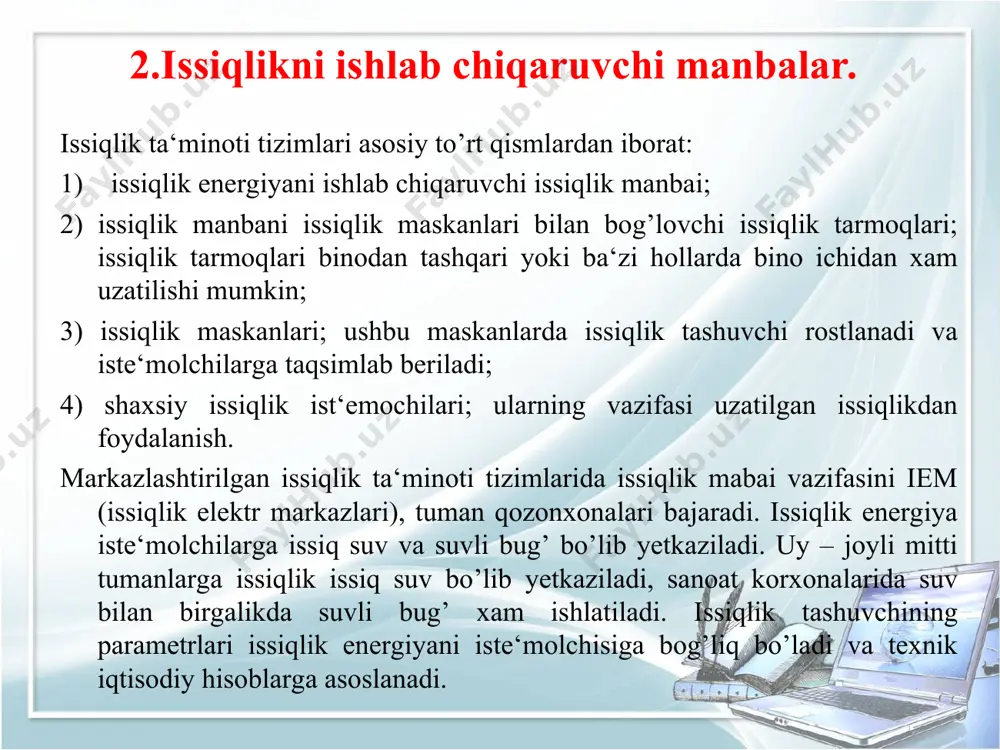 issiqlik ta’minoti va issiqlik tarmoqlari - Page 5