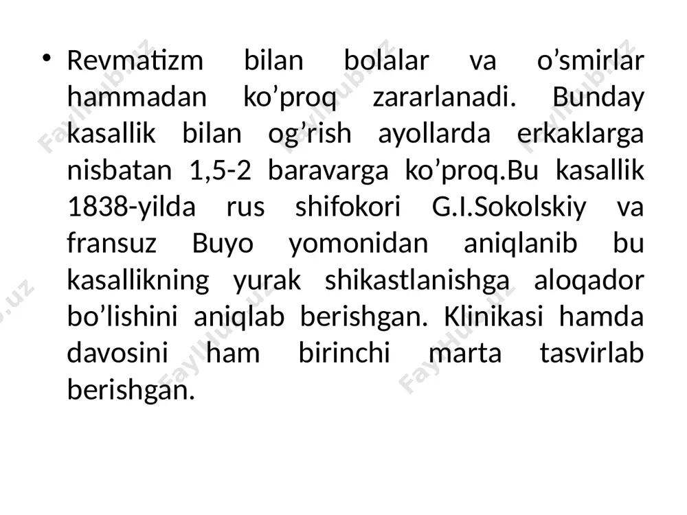 urlari, tiklanish jarayonlariga, fizika terapiyasi va bemorlarga funksionallikni tiklash va hayot sifatini yaxshilashga yordam berishni o‘z ichiga oladi hozirgi kompyuter asrida yana keng qo’llanayotgan usullar gen terapiya ,biologik preparatlar, biosimilar (ya’ni biologik dorilarga o’xshash arzon narxdagi sintetik dorilar), nanomeditsina, regenerativ tibbiyot (regenerativ tibbiyot normal faoliyatni tiklash uchun shikastlangan to'qimalar va organlarni tiklash, almashtirish yoki qayta tiklashga qaratilgan. ildiz hujayralari terapiyasi, to'qima muhandisligi va 3d bioprinting jarohatlar, degenerativ kasalliklar va organlar etishmovchiligini davolash uchun regenerativ tibbiyotda yangi yondashuvlardir) shuni ta’kidlash kerakki hozirgi shiddat bilan rivojlanib borayotgan zamonda turli xil kasalliklarga tashxis qo’yish uni oldini olish yoki samarali davolash oldingi davrlarga qaraganda sezilarli o’sgan hamda o’lim holatlari kamdan kam uchraydi.biz kasallikni erta aniqlash orqali uni oldini olish yuzaga kelishiga to’sqinlik qila olamiz! /docprops/thumbnail.jpeg