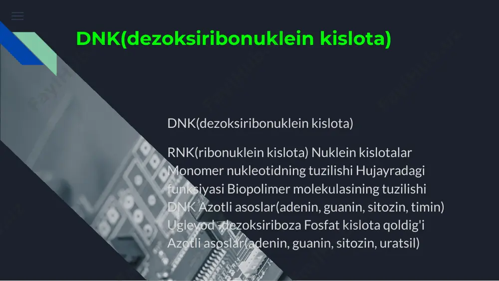 molekulyar genetika. tiriklikning molekulyar asoslari. - Page 5
