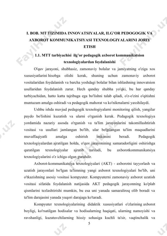 talarni takomillashtirish va rivojlantirish uchun o'qituvchilarning metodik tayyorgarligi bilan bir qatorda (ma'lum texnikaning mavjudligi, texnik vositalarning to'g'ri holatini saqlab qolish, ularni o'z vaqtida ta'mirlash va almashtirish). ishning yangi usullari va usullarini jalb qilish katta ahamiyatga ega bo'lishiga qaramasdan, yangi ma'lumotni o'qitishda tarbiyachigaga tegishli bo'lishi kerak, kompyuter texnologiyasidan foydalanish faqatgina yordamchi element bo'lishi mumkin. ular qanday doyguncha o'zlarini ko'tarishadi. pedagogik jarayonda bunday vositalarni joriy etish va uning yaxlitligini ta'minlash katta ahamiyatga ega. axborot va kommunikatsiya texnologiyalaridan foydalangan o'qituvchi yaxshi tayyorgarlik ko'rish va ularning ishlaridan xabardor bo'lishlari kerak. buning uchun ulardan foydalanish maqsadga muvofiqligini, pedagogik vazifalarga muvofiqligini, ushbu vositalardan foydalanishning barcha jihatlari va xususiyatlarini bilish uchun kerakli metodik tayyorgarlik talab qilinadi. bundan tashqari, texnik jihatdan ham o'qituvchiga turli xil texnik vositalardan foydalanish qobiliyati va ularni qo'llashda xavfsizlik to'g'risida bilishni talab qilishlari kerak. bugungi kunda ko'plab o'qituvchilar kompyuter texnologiyalari bilan ishlash uchun zarur ko'nikmalarga ega emasligi, zamonaviy ta'lim tizimida ta'limning yangi shakllarini joriy …