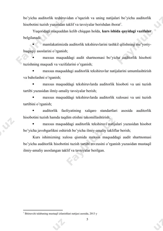 lindi. natijada, auditorlik faoliyati bilan shug’ullanish huquqi uchun attestatsiya o’tkazish tartibi va auditorlik faoliyatini amalga oshirish uchun litsenziya berish tartiblari aniqlandi. shuningdek, mamalakatimizda xo’jalik sube’tlarining o’tgan yilgi moliyaviy faoliyati va ularning barqarorligiga aniq baho berishimiz asosida ularning kelajakdagi istiqbollarini belgilashga sharoit yaratishimiz lozim. bu holatni prezidentimiz o’z ma’ruzalarida “biz bugun 2010 yil yakunlarini baholar ekanmiz, avvalo, mamlakatimiz iqtisodiyotining yuqori barqaror o’sish sur’atlari va makroiqtisodiy mutanosibligi saqlanib qolayotganini qayd etishimiz zarur ” deb t’akidlaganlar. shunga qaramasdan, mamlakatimizda auditorlik faoliyatining rivojlanishi ancha murakkab va qiyin, ko’plab jihatlari bo’yicha esa sust hamda ziddiyatli kechmoqda bunday holatnin sabablari auditorlik firmalarida buxgalteriya hisobining nazariy masalalari, huquqiy-me’yoriy hamda tizimli tartibga solishning boshqa imkoniyatlari etarli darajada amaliyotda ishlatilmayapti. mamlakatimizda bozor iqtisodiyoti munosabatlarining shakllanishi va rivojlanishi natijasida turli mulkchilik shaklidagi auditorlik firmalarida moliyaviy-xo’jalik faoliyatini samarali tashkil etish va ularga professional hisob xizmatlartni ko’rsatishni takomillashtirish bugungi kunda dolzarb masalalardan biri hisoblanadi. bunday faoliyatning mavqeini yanada oshirish, avvalo auditorlik firmalarini …
