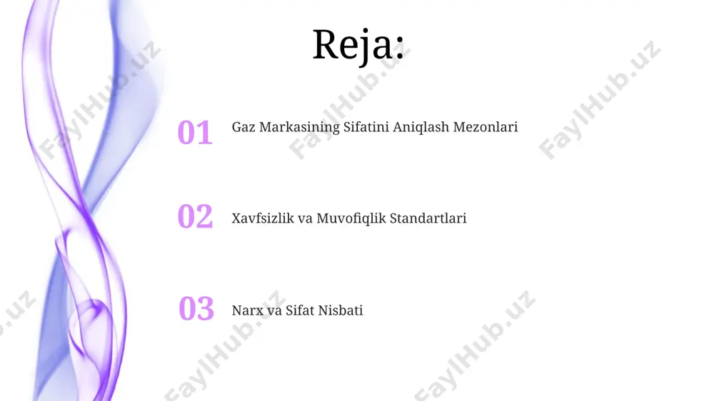 a, 15%i yuqori sifatli mahsulotni arzonroq narxda taklif qilishi aniqlangan. gazning yonuvchanligi va issiqlik berish koeffitsienti kabi muhim parametrlarni hisobga olgan holda, toshkent shahrida oʻtkazilgan tadqiqotlar shuni koʻrsatdiki, 30 ta turli gaz markasidan 10 tasi narx-sifat nisbati jihatidan eng maqbul variant hisoblanadi. xalqaro standartlarga muvofiq, qashqadaryo viloyatidagi gaz ta'minoti bozorida oʻtkazilgan tahlillar natijalariga koʻra, 5% gaz kompaniyalari narxning sifatga nisbati jihatidan ideal koʻrsatkichlarga ega ekanligini koʻrsatdi. gazning tarkibi va tozaligi sifatli gazda oltingugurtli birikmalar miqdori 10 ppm dan kam boʻlishi, aks holda, fargʻona vodiysidagi gaz quvurlariga zarar yetkazishi mumkin. gaz tarkibida metan (ch₄) miqdori 95% dan yuqori boʻlishi kerak, aks holda, masalan, andijon viloyatida ishlab chiqarilgan gaz sifatsiz hisoblanadi. toza gazning namlik miqdori 50 mg/m³ dan oshmasligi lozim, chunki yuqori namlik buxoro gaz konlaridan olingan gazning korroziyaviy xususiyatlarini oshiradi. xavfsizlik standartlari va sertifikatlari gaz idishlarini ishlab chiqarishda 20 yildan ortiq tajribaga ega bo'lgan kompaniyalar va ularning xalqaro standartlarga (en, ansi) …