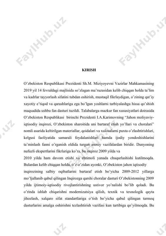 qilish, texnik va texnologik qayta jihozlash, xalqaro sifat standartlariga o’tish bo’yicha qabul qilingan tarmoq dasturlarini amalga oshirishni tezlashtirish vazifasi kun tartibiga qo’yilmoqda. bu esa o’z navbatida, o’zbekistonning ham tashqi, ham ichki bozorida barqaror mavqega ega bo’lishini ta’minlash imkonini beradi. jahon bozorida talabni rag’batlantirish orqali mahalliy ishlab chiqaruvchilarni qo’llab-quvvatlash o’zbekiston iqtisodiy o’sishining yuqori sur’atlarni saqlab qolishda g’oyat muhim ahamiyatga ega. ushbu dastur vdoirasidagi loyihalarda keng iste’moldagi oziq-ovqat va nooziq-ovqat tovarlarni ishlab chiqarish korxonalari uchun keng ko’lamli rag’batlantirish tizimi, ya’ni soliq va bojxona imtiyozlari berilmoqda. patentshunoslik, litsenziyalash va sertifikatlash fani darslarida tashqi iqtisodiy faoliyat (tif)da tovarlarni nomenklaturasini o’rganish, uyg’unlashgan tn bojxona to’lovlari, intellektual mulk ob’ektlarini muhofazalash, ilmiy kashfiyotlar va ixtirolar, seleksiya yutuqlari va sanoat namunalari hamda belgilari, eksport va import tovarlar bo’yicha shartnomlar tuzish, patent axborotlari, xalqaro, yevropa va mdh patentshunoslik, litsenziyalash va sertifikatsiyalash to’g’risidagi axborotlar bilan tanishgan va huquqiy normalarni bilish to’g’risida ma’ruza va seminar darslari olib boriladi. bugungi kunda hal …