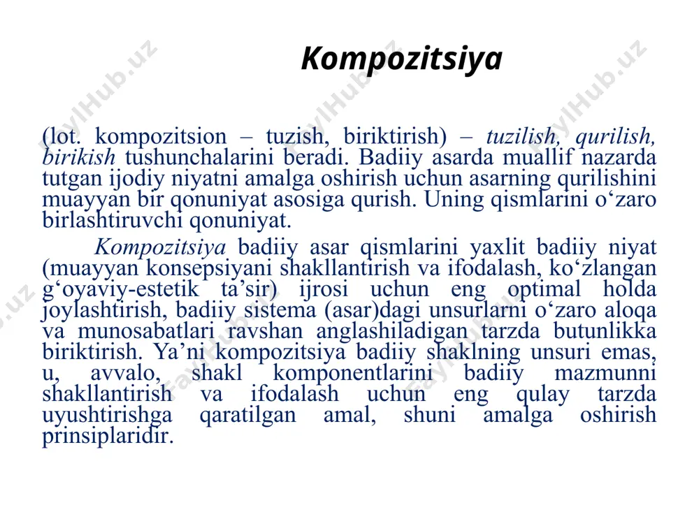 itektonika (yunoncha: architektonike – qurilish san’ati) – badiiy asar qurilishidagi qonuniyat. arxitektonika badiiy asar tarkibining muayyan qismi sifatida qaraladi. me’morchilikda biror asarning asosiy va ikkinchi darajali qismlarining o‘zaro mutanosibligi. badiiy asar tarkibidagi asosiy kategoriyalar qurilmasi arxitektonika termini b-n yuritiladi. mas., badiiy asar qurilishidagi qonuniyatlar kompozitsiya deb yuritilsa, arxitektonika uning asosini tashkil qiladigan voqea va hodisalar birikuvidan hosil bo‘ladi. arxitektonika yirik nasriy asarlarning qism, bo‘lim, bob, fasl kabi bo‘limlarida aks etadi. dramaturgik asarda esa parda, akt, ko‘rinish, sahna v.b. arxitektonika atamasi o‘rnida p.a.florenskiy konstruksiya atamasini ishlatgan. arxitektonik shakllar – qat’iy o‘z janriga ega bo‘lgan shakllar. adabiyot nazariyasiga ko‘ra, adabiy janrlar ikki turli: arxitektonik (g‘azal, tanka, xokku, pritcha (rivoyat), novella va masal) kompozitsion (rondo, trioleta, sonnet) fitrat syujetni tartib, kompozitsiyani esa tarkib deb ataydi. syujetdan tashqari kompozitsiyaning unsurlari qoliplovchi hikoya. “sab’ayi sayyor”, “dilorom va bahrom”, “chinor” dagi ochil buvaning o‘rni. lirik (chekinish) – asar syujetini gapirish davomida boshqa voqealarni kiritib ketish. masalan, …