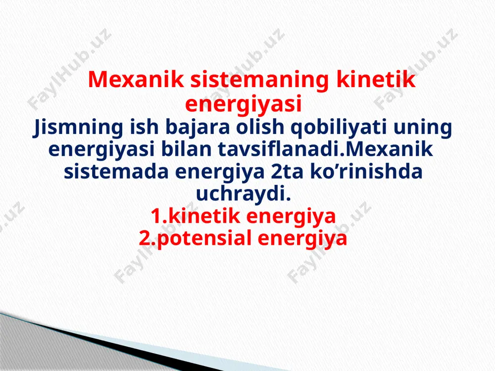 mexanik energiyaning saqlanish qonuni - Page 4
