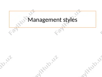 management styles — PPTX