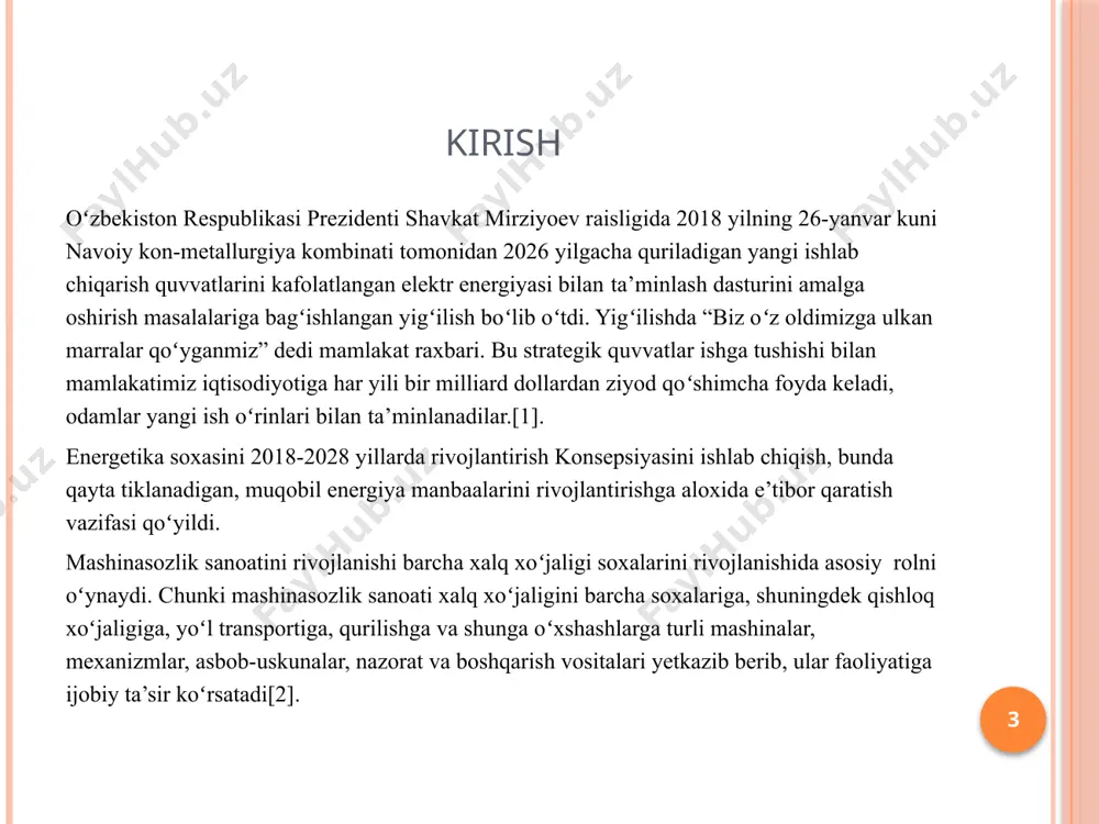 ligi 2500 mm 2 kesiladigan metallning maksimal qalinligi 6 mm (oddiy po‘lat uchun) 3 kesish burchagi ~2° 4 ishchi stol balandligi ~700 mm 5 orqa tayanchning sozlanish oraliği (max) 750 mm 6 kesish zarbalari soni (tezligi) 46 zarba/min 7 asosiy yuritma elektrodvigatelining quvvati 18.5 kvt (modelga qarab) 8 yuritma turi elektro-mexanik (kollektorli motor orqali) 9 pichoqning ish harakati to‘g‘ri chiziqli, vertikal 10 boshqaruv tizimi tugmali post / pedalli start 11 himoya elementlari mexanik to‘siqlar, favqulodda tugmalar 12 og‘irligi (to‘liq massasi) ~7000 kg 13 dastgoh o‘lchamlari (uxbxh) ~2800 x 1600 x 1700 mm 14 tarmoq kuchlanishi 3 fazali, 380 v, 50 gts 7 8 1. stanina (asosiy karkas) – на3121-11-001 2. pichoq nurlisi (balka) – на3121-31-001 3. bosuvchi nurlama (balka) – на3121-32-001 4. privod (harakatlantiruvchi mexanizm) – на3121-21-001 5. silindrsimon reduktor – на3121-22-001 6. privod val – на3121-23-001 7. orqa tayanch – на3121-33-001 8. muvozanatlashtiruvchi moslama – на3121-45-001 9. himoya to‘siqlari …