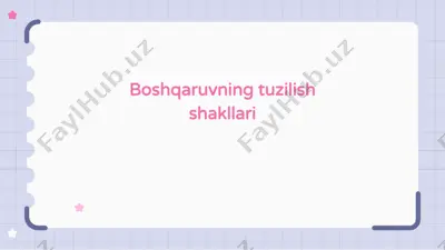 boshqaruvning tuzilish shakllari — PPTX