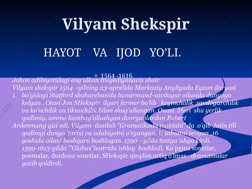 vilyam shekspir hayoti va ijodi - Page 3