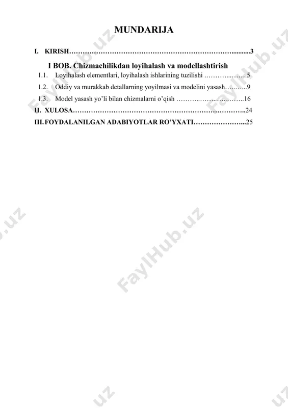 a qilib chizma deyiladi. loyihalash elementlari. loyihalash ishlarining tuzilishi. ilmiy-texnika taraqqiyotining hozirgi zamon talablariga mos keladigan shaxsni kamol toptirish, ularda ≪grafik savodxonlik≫ ni va ijodkorlikni tarbiyalash hamda yaxshilash bugungi va ertangi kunning dolzarb muammolaridan biri b lib qoldi. loyihalash bilan bog'iiq b'lgan har qanday moslama ijodiy fikrlash ya'ni yangilik yaratish bilan bog'liq b ladi. ijod deganda ma'lum vaqtda va vaziyatda zarur va foydali yangilik yaratish tushuniladi. umuman olganda ma'lum narsani ijod mahsuli deyish mumkin, o'z navbatida yangilik deyilganda, ilgari shunday shaklda b'lmagan, ayni vaqtda tarkibida ilgari ma'lum b'lmagan element kiritilgan texnik fikrlash mahsuloti tushuniladi. yangilik ob'ektiv va su'bektiv bo'lishi mumkin. ob'ektiv yangilik shu paytgacha o ’ziga o'xshashi mavjud b'lmagan yangilikdir. sub'ektiv yangilik - bu aslida mavjud, lekin ayni vaqtda u yaratuvchi uchungina yangilik hisoblangan yangilikdir. loyihalash masalalari deyilganda u yoki bu detaining, moslamaning, mashina hamda inshooatlaming shaklan va mazmunan o‘zgarishi nazarda tutiladi. bu o‘zgarishda detallar, mexanizmlar, moslama va mashinalar tarkibiga …