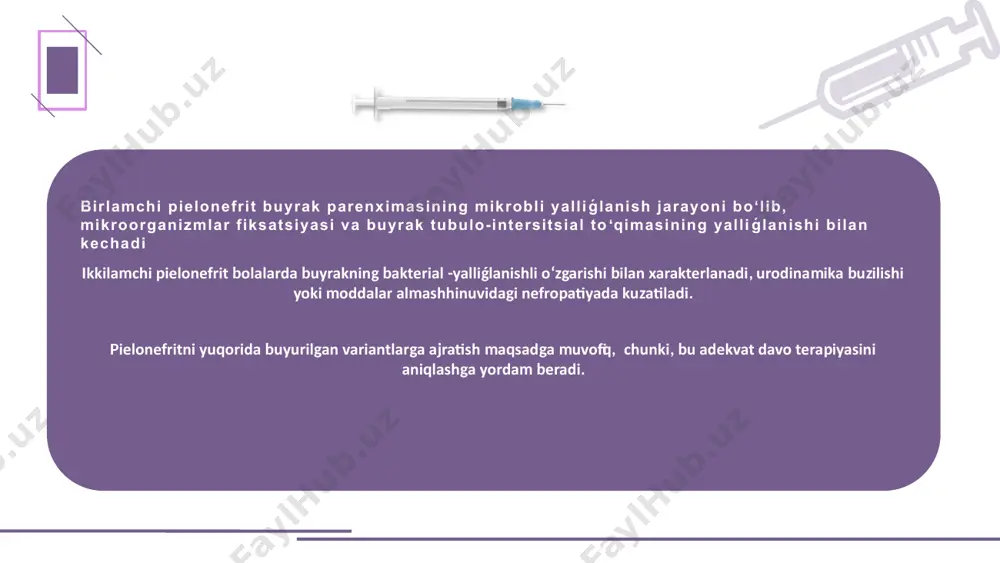 chishga yoki m/orasiga 2—3 g/sut, ampitsillin ichishga 6—10 g/sut, ampitsillin natriyli tuzi m/orasiga yoki v/i 2—3 g/sut va boshqa.) dorilar yoki streptomitsn (0, 25—0, 5 g m/orasiga 2 sutkada 2 marta) tavsiya etiladi. thank you image1.jpeg image2.png image3.jpeg image4.png image5.png image6.png image7.jpeg image8.jpeg image9.jpeg image10.png image11.png image12.jpeg image13.jpeg image14.jpeg image15.jpeg image16.png image17.png