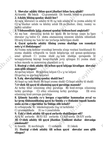 adabiy tilning asosiy tushunchalari — PDF
