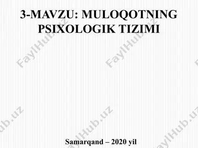 muloqotning psixologik tizimi — PPTX