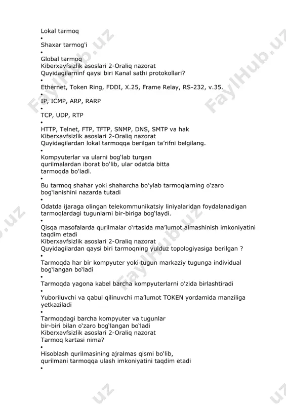 kiberxavfsizlik asoslari 2-oraliq nazorat - Page 5