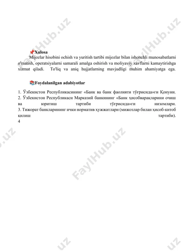 mijozlarga hisobvaraq ochish va yuritish tartibi - Page 5