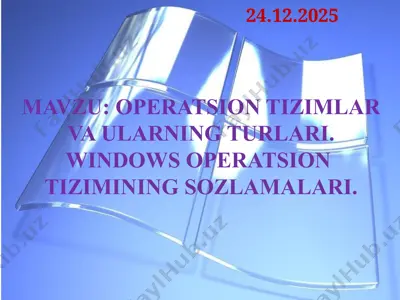 operatsion tizimlar va ularning turlari — PPTX