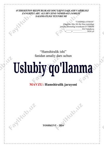 hamshiralik jarayoni qo‘llanmasi — DOCX
