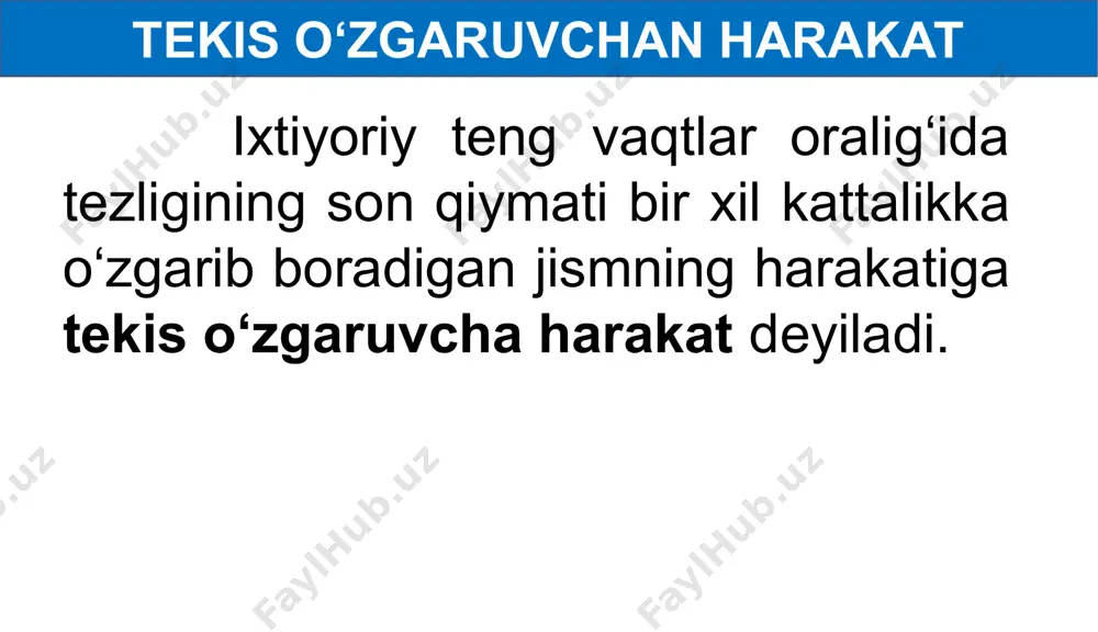 tekis o‘zgaruvchan harakatda tezlanish - Page 5