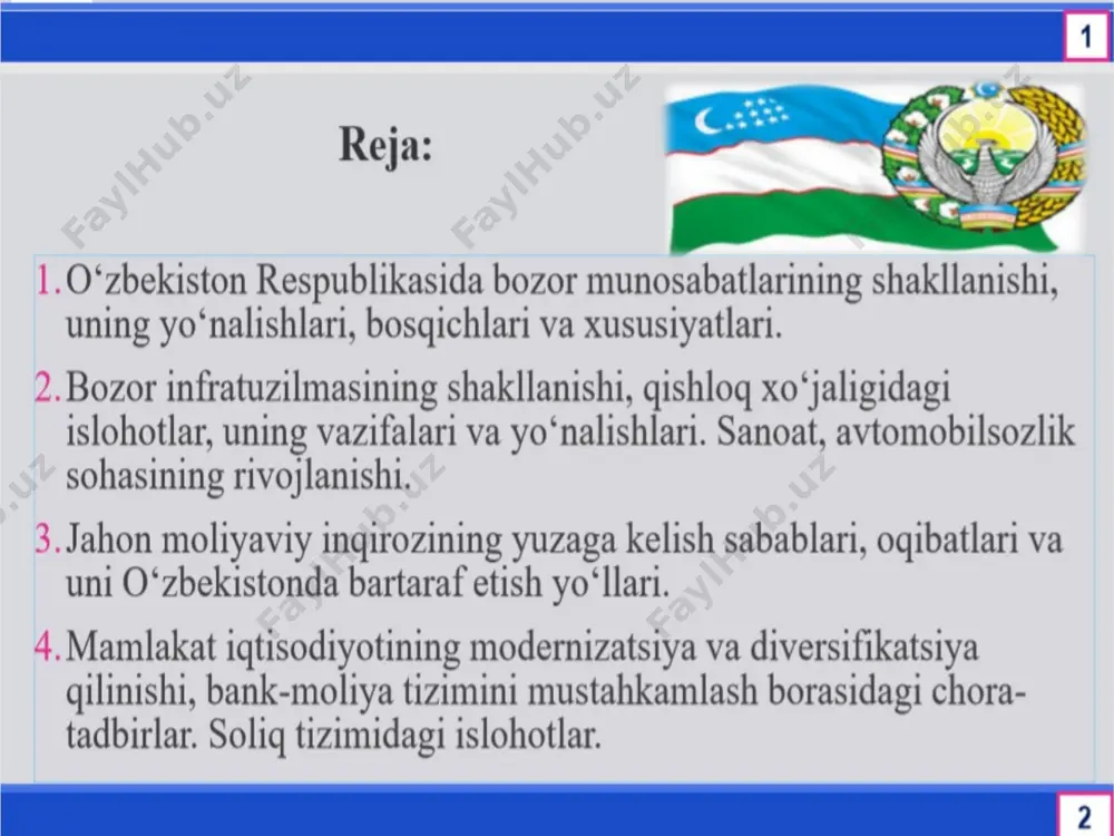 bozor islohotlari va uning o’zbekistondagi xususiyatlari - Page 2