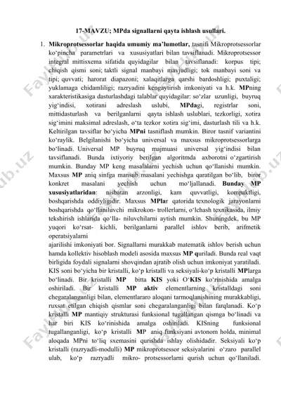 mikroprotcessorlar — DOCX