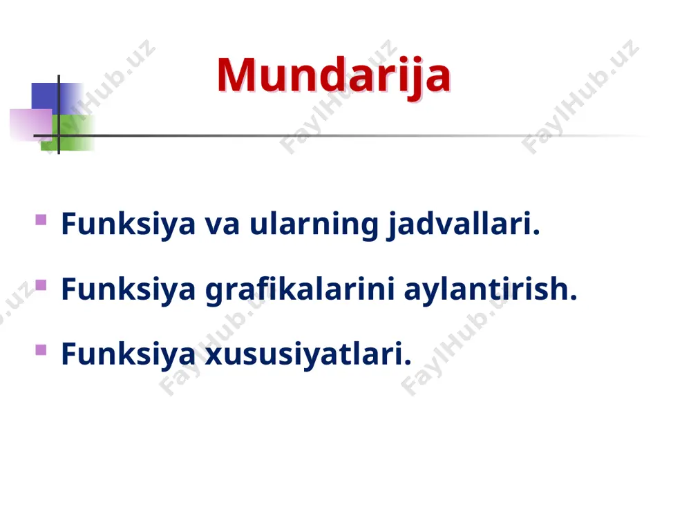 asosiy elementar funksiyalar, ularning xossalari va grafigi - Page 2