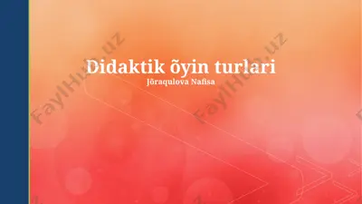 didaktik õyin turlari — PPTX