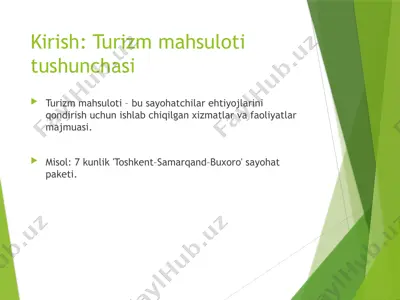 turizm mahsuloti — PPTX