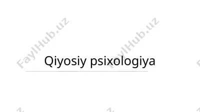 qiyosiy psixologiya — PPTX