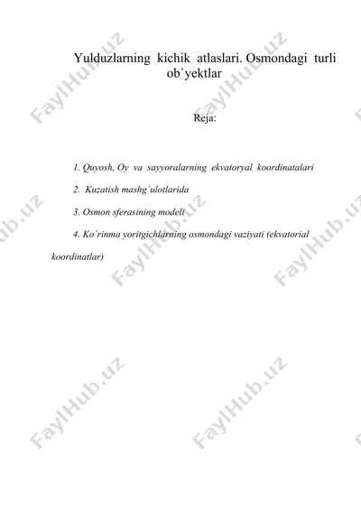 yulduzlarning kichik atlaslari. osmondagi turli ob'yektlar — DOC