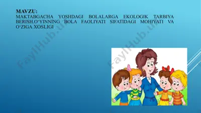ekologik tarbiya berish o'yinlar — PPTX