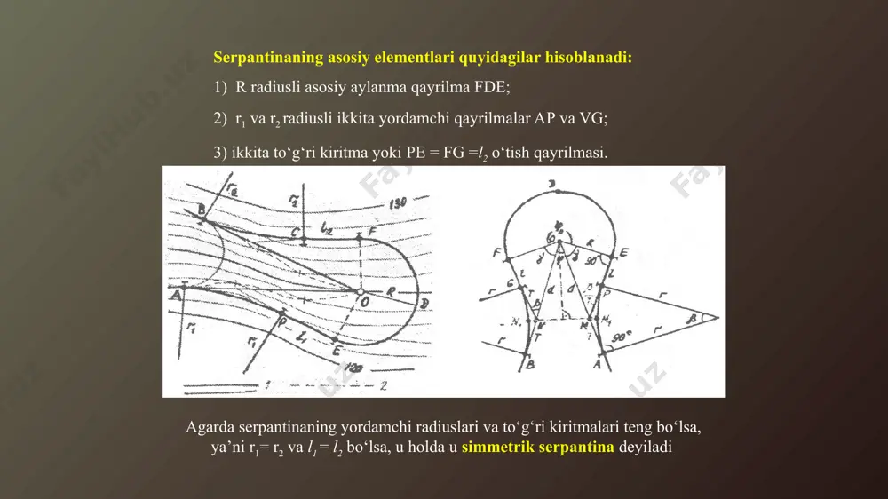 serpantinaning dastlabki hisoblari va serpatinani rejalash - Page 3