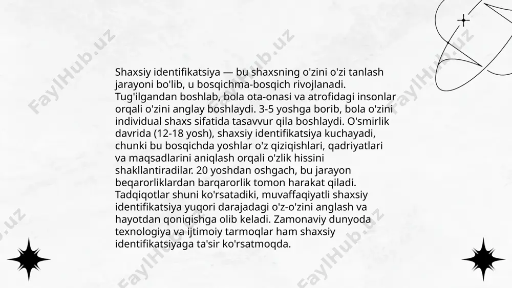 a: qiysosiya psixologiyasi odamlarning ichki dunyosini va ruhiy holatini chuqur o'rganishga qaratilgan ilmiy soha bo'lib, insonlarning hissiyotlari, xulq-atvorlari va o'zaro munosabatlarini tushunishga yordam beradi. bu, o'z navbatida, ularning hayotini yaxshilash va psixologik salomatligini saqlashda katta ahamiyatga ega. qiyosiy psixologiya . e'tiboringiz uchun raxmat! image2.png image3.png image4.jpg image5.png image6.png image7.png /docprops/thumbnail.jpeg