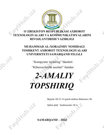 razvedka hujumini amalga oshirishni o‘rganish — DOCX