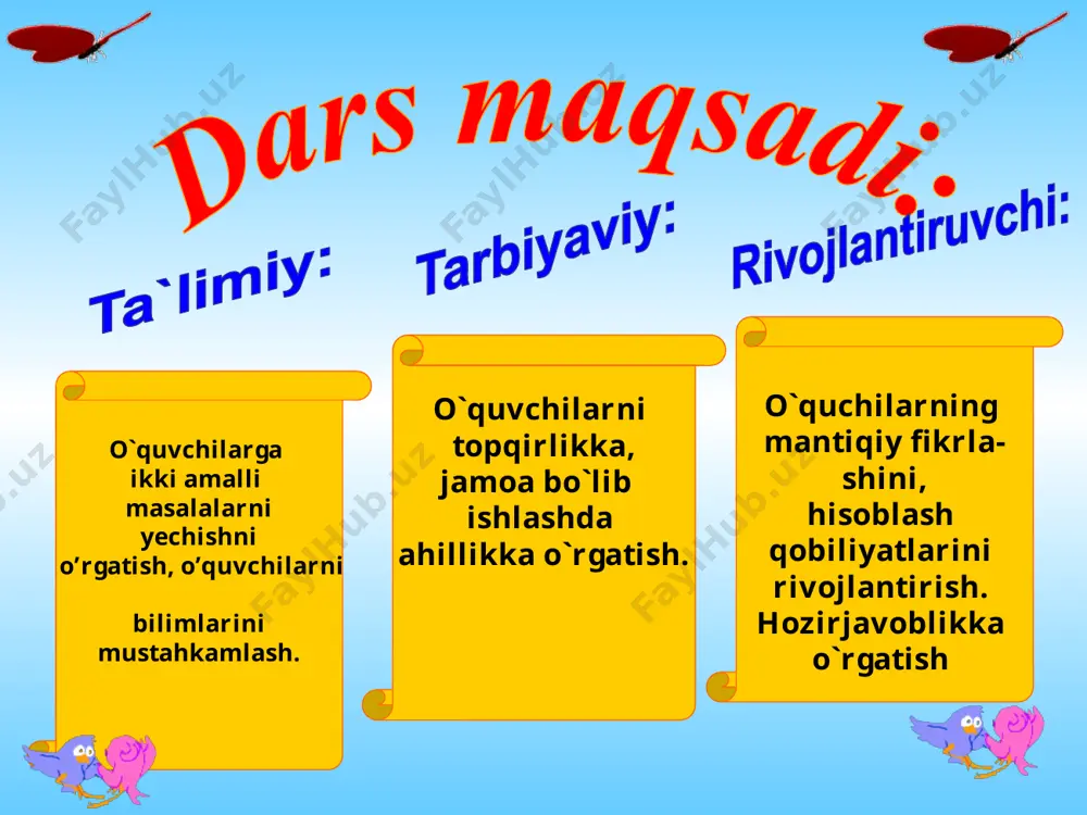1-sinf matematika fanidan bir soatlik dars taqdimoti - Page 3