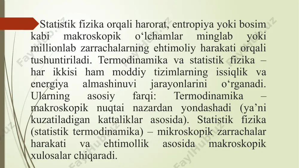 iyin edi. masalan, xona haroratida metallning elektron issiqlik sigʻimi elektr tokidagiga qaraganda 100 marta kamroq elektronlardan kelib chiqqandek tuyulardi. xona haroratida metallarga yuqori elektr maydonlarini qoʻllash natijasida hosil boʻladigan emissiya oqimlari nima uchun haroratdan deyarli mustaqil ekanligini tushunish ham qiyin edi. dirak modeli, oʻsha davrda metallarning elektron nazariyasi duch kelgan qiyinchilik elektronlar (klassik statistika nazariyasiga koʻra) barcha ekvivalent ekanligini hisobga olish bilan bogʻliq edi. fermi-dirak statistikasi birinchi marta 1926 yilda enriko fermi va pol dirak tomonidan nashr etilgan. maksvel-boltsmanning soʻzlariga koʻra, paskual jordan 1925-yilda xuddi shu statistik maʼlumotlarni ishlab chiqqan va uni pauli statistikasi deb atagan, ammo u oʻz vaqtida nashr etilmagan. dirakning taʼkidlashicha, uni birinchi boʻlib fermi oʻrgangan va dirak uni „fermi statistikasi“, tegishli zarrachalarni esa „fermionlar“ deb atagan.fermi-dirak statistikasi 1926 yilda ralf fauler tomonidan yulduzning oq mittiga tushishini tasvirlash uchun qoʻllanilgan. /docprops/thumbnail.jpeg