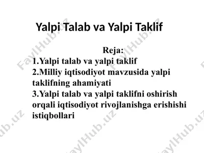 yalpi talab va yalpi taklif — PPTX