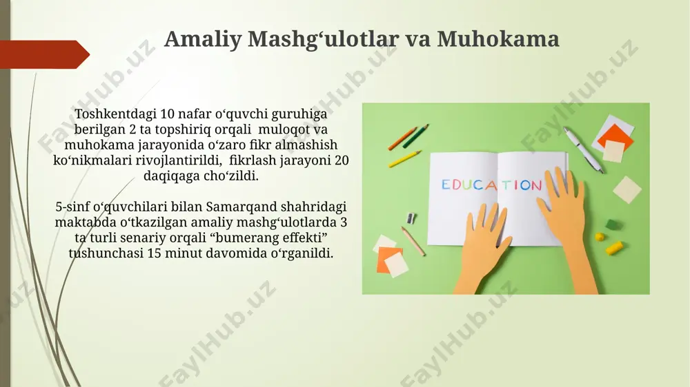 bumerang metodiga tarbiya fanidan bironta dars ishlanma tayyorlab ber - Page 3