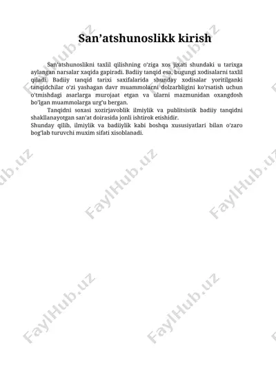 san’atshunoslik — DOCX