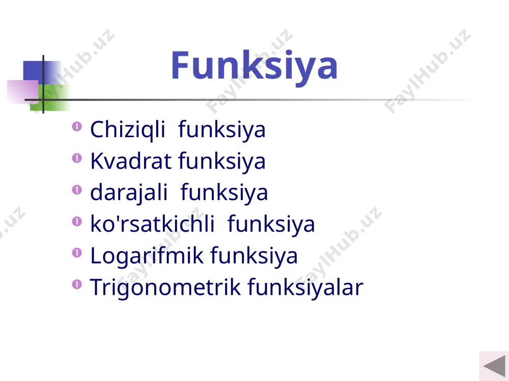 asosiy elementar funksiyalar, ularning xossalari va grafigi - Page 3