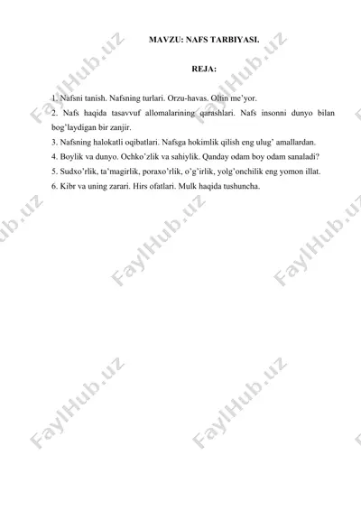 nafs tarbiyasi — DOCX