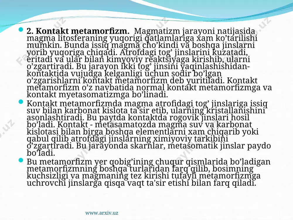 metamorfizm va metamorfik tog jinslari - Page 5